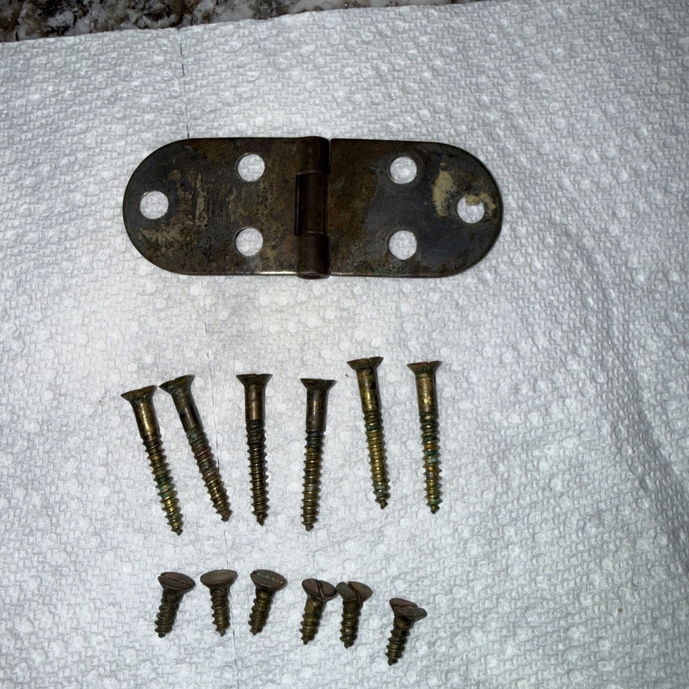 Singer Sewing Machine Top Lid Cabinet Hinges 2 W/original Screws - Picture 4 of 7